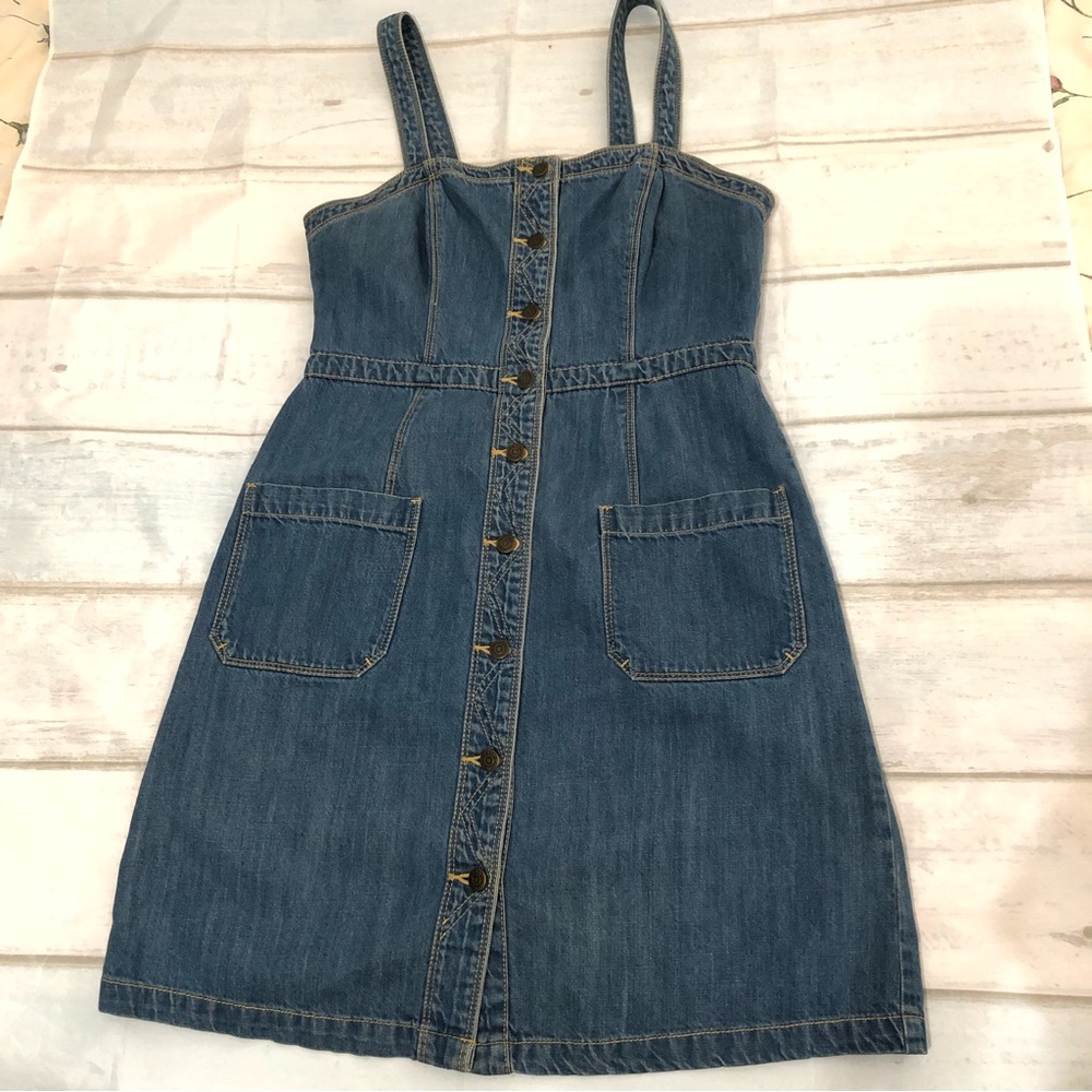 Old Navy Monroe Sleeveless Denim Jumper Dress 4